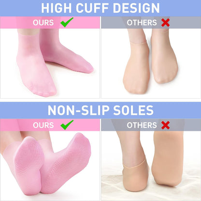 Foot Spa Pedicure Silicone Socks For Men & Women (Free Foot Moisturizer Cream)